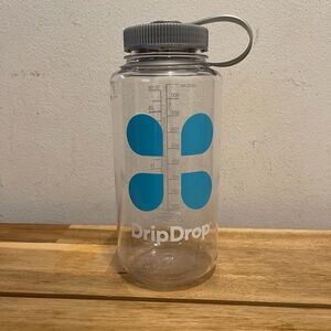 Nalgene x DripDrop 32oz Wide Mouth Water Bottle - Clear & Blue